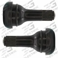 TRU-FLATE Snap-In Valve: Tire Valve, Snap-In, 180° Valve Stem Angle, Straight, Std Bore Valve Size (MPN 30-415-2). Key specifications — Valve Type: Snap-In; Thread Size: 0.305-32; Valve Shape: Straight; Color: Black; Product Type: Tire Valve; Standards: TR415; Compatible Vehicle Type: Automobiles; Material: Rubber.