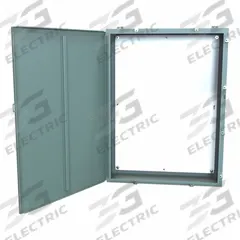 HAMMOND Electrical Enclosure: Steel, 48 in x 36 in x 10 in, NEMA 12/13/3R/4, w/Panel, Solid Cover (MPN 1418N4S10). Key specifications — Closure Method: Clamps; Brand: HAMMOND; Knockouts: Not Included.