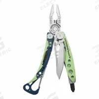LEATHERMAN Pliers: Multi-Tool Plier, 7 Tools, 7 Functions, 4 in Closed Lg, 6 in Open Lg, SEAFOAM (MPN 833122). Key specifications — attr15951: LEATHERMAN; attr15966: 25-year warranty; attr10312: SEAFOAM; attr15960: One-hand Operable Features; attr15963: Stainless Steel; attr15971: Multi-Tool Plier; attr15972: Included bits Phillips #1 & #2, Screwdriver 1/4" & 3/16"; attr15977: Fold Open.