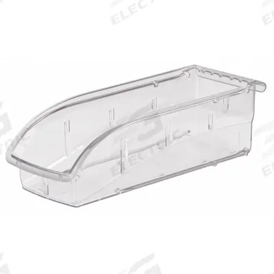 AKRO-MILS Hang and Stack Bin: 4 1/8 in x 10 7/8 in x 3 1/4 in, Clear, Label Holder Included - Clearview Plastic Bins