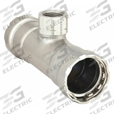 VIEGA MEGAPRESS Crimp Tee Fitting: 1 in Pipe x 1 in Pipe x 1/2 in Pipe Size, Steel - Steel Press Pipe Fittings