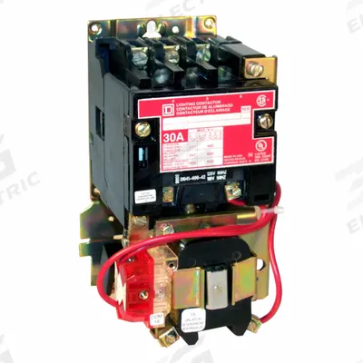 SQUARE D Lighting Magnetic Contactor: 2 Poles, 120V AC, 30 A - Mechanically Held Lighting Contactors