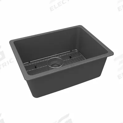 ELKAY Sink: 24 5/8 in Overall Lg, 18 1/2 in Overall Wd, 9 1/2 in Bowl Dp, 22 3/8 in Bowl Lg - One-Bowl Counter-Mounted Kitchen & Bar Sinks without Faucets