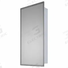KETCHAM Medicine Cabinet: Rectangular, Glass, 36 in Overall Ht, 18 in Overall Wd, Stainless Steel (MPN 178-SM). Key specifications — Brand: KETCHAM; Frame Material: Stainless Steel; Frame Finish: Bright Annealed; Frame Color: Silver; Material: Glass.