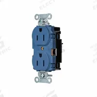 HUBBELL Receptacle: Duplex, 5-15, Blue, 125V AC, 15 A, 2 Pole / 3 Wire (MPN 5252STBL)