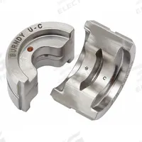 BURNDY Upper and Lower Crimping Die: 1/0 AWG Aluminum Lug/6 to 2 AWG Copper Lug, 3 Sizes, Copper (MPN UC). Key specifications — attr511073: YC-C copper CRIMPIT™ Connectors; attr511072: Copper; attr473934: BURNDY; attr511069: Brown; attr542116: 1/0 AWG Aluminum Lug; attr511067: PAT46.