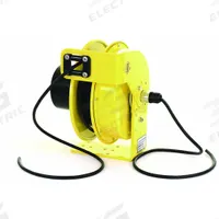 KH INDUSTRIES Extension Cord Reel: Constant Tension, 50 ft Cord Lg, 14 AWG, SOOW, Bare Wire Cord Lg (MPN RTFH4S-WW-B14K). Key specifications — Retractable Cord Ending NEMA Configuration: Bare Wire; Voltage: 600V AC; Brand: KH INDUSTRIES.