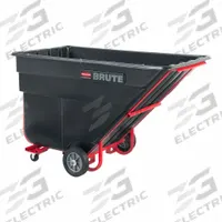 RUBBERMAID COMMERCIAL PRODUCTS Tilt Truck: 54 cu ft, 2,300 lb, 81 1/4 in L x 46 3/4 in W x 50 in H (MPN FG103600BLA). Key specifications — Color: Black; Brand: RUBBERMAID COMMERCIAL PRODUCTS; Caster/Wheel Configuration: (2) Swivel.