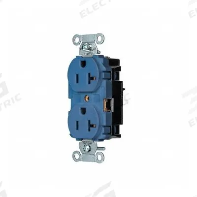 HUBBELL Receptacle: Duplex, 5-20, Blue, 125V AC, 20 A, 2 Pole / 3 Wire (MPN 5352STBL) - General Purpose Receptacles