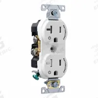 LEVITON Plugs and Receptacles: Duplex, 5-20, White, 125V AC, 20 A, 2 Pole / 3 Wire (MPN TBR20-S2W)