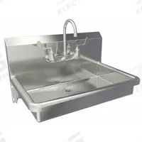 SANI-LAV Hand Sink: 1 Stations, 5 in Bowl Dp, 27 in Bowl Lg, 16 1/2 in Bowl Wd, Faucet Included (MPN 5A1F-0.5). Key specifications — Includes Side Splash: Side Splash Not Included; Series: Stainless Steel Wash-Station; Brand: SANI-LAV.