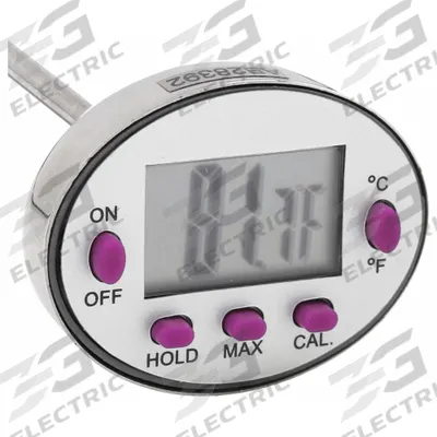 DURAC Digital Food Service Thermometer: Food Safety, LCD, 7 in Overall Lg - Digital Thermometers for Food