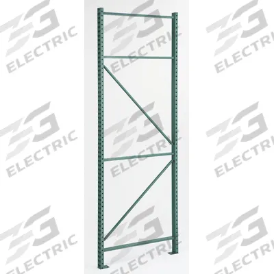 STEEL KING Upright Frame: Teardrop, 12 ft Overall Ht, 42 in x 3 in, Green - Steel King Impact-Resistant Teardrop Pallet Rack Uprights