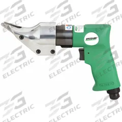 SPEEDAIRE Air Shear: Sheet Metal, 18 ga Capacity (Steel), 1/4 in NPT, 16 cfm Air Consumption (MPN 21AC07). Key specifications — attr75531: 1/4 in NPT; attr75554: Sheet Metal; attr75523: SPEEDAIRE.