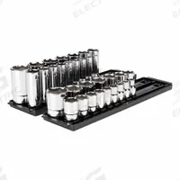 TEKTON Socket Set: 1/2 in Drive, 32 Piece, 6-Point, SAE, 3/8 in to 1-5/16 in (MPN SHD92205). Key specifications — attr1224269: 1/2 in; attr1204685: Not Tether Capable; attr1227399: 6-Point Standard and Deep Socket Set; attr1204650: 3/8 in to 1-5/16 in; attr1204673: Socket Bits Not Included; attr1204688: TEKTON; attr1224230: Friction; attr1224354: No Thin Wall.
