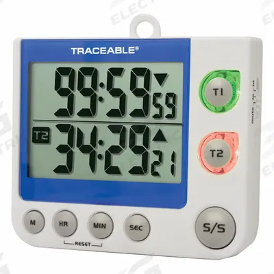 TRACEABLE Dual Channel Timer: 5/8 in x 3 in x 3 1/2 in, 5/8 in Overall Dp, 3 in Overall Ht - Digital Timers