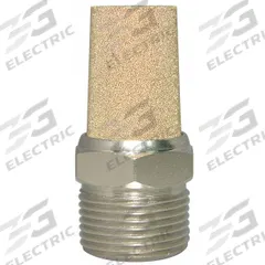SPEEDAIRE Exhaust Muffler: 1 in NPT, 1 3/8 in Hex Size, Nickel Plated Steel, Bronze (MPN 6F601). Key specifications — attr124412: SPEEDAIRE; attr124422: Bronze; attr124426: Nickel Plated Steel.