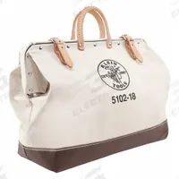 KLEIN TOOLS Tool Bag: 18 in W x 6 in D x 14 in H, Brown, Canvas, 1 Pockets, 1 Inside Pockets, Canvas (MPN 5102-18). Key specifications — Color: Brown; Brand: KLEIN TOOLS; Material: Canvas.