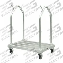 NEW AGE Floor Mat Dolly: 500 lb Max Load Capacity, 45 1/4 in Overall Ht, 24 in Overall Wd, Aluminum (MPN 51087). Key specifications — Product Type: Floor Mat Dolly; Caster Type: (4) Swivel Casters w/Brake; Brand: NEW AGE; Material: Aluminum; NSF Certified: No.