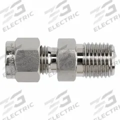 BRENNAN INDUSTRIES Compression Fitting Straight: 1/8 in OD x 1/4 in Pipe Fitting Size (MPN NS2404-02-04-SS). Key specifications — Series: NS2404; Brand: BRENNAN INDUSTRIES.
