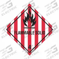 LABELMASTER Flammable Solid Label,Worded,Package Quantity 50: Flammable Solid, 4 in Label Wd, 50 PK (MPN HML5S). Key specifications — Brand: LABELMASTER; Message: Flammable Solid.