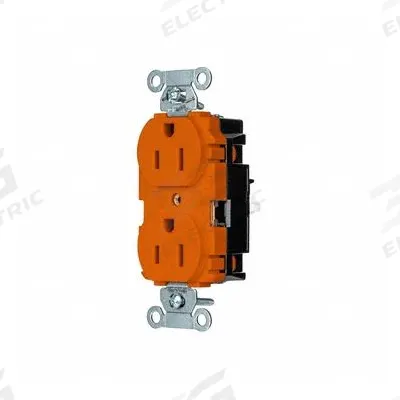 HUBBELL Receptacle: Duplex, 5-15, Orange, 125V AC, 15 A, 2 Pole / 3 Wire (MPN 5252STO) - General Purpose Receptacles