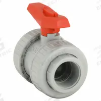 GF PIPING SYSTEMS Manual Two-Way Ball Valve: 1 1/2 in Size, CPVC, Straight, Socket x FNPT, Two-Piece (MPN 163375006). Key specifications — Brand: GF PIPING SYSTEMS; Handle: Lever.