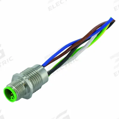 MURRELEKTRONIK Cordset: M12 Male Receptacle, L, 4 Pins, 0.5 m Wire Lead Lg - M12 Receptacles for Power Applications