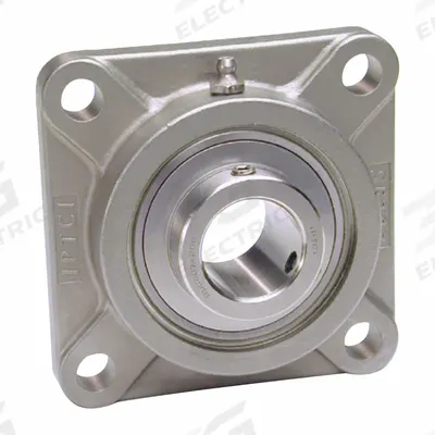 IPTCI BEARINGS Flange Mount Bearings: Radial Ball, 5/8 in Bore, SS, Set Screws - Food-Grade Flange-Mount Ball Bearings