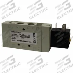 AVENTICS Solenoid Air Control Valve: Series L2, Single Solenoid, Four-Way / Two-Position, 24V DC (MPN L23BA452B000061). Key specifications — attr1077526: L23BA452B000061; attr1077589: Locking; attr1077598: Solenoid Air Control Valve; attr1077600: Spring Return.