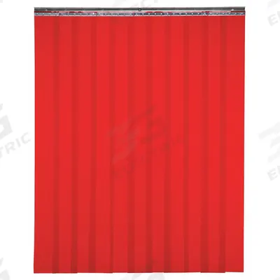 TMI Welding Strip Curtain: PVC, 7 ft Ht, 8 ft Wd, Red - Tinted Transparent Strip Curtains