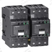 SCHNEIDER IEC Magnetic Contactor: Reversing, 3 Poles, 3NO Contacts, 65 A, 24V AC/48V AC Coil (MPN LC2D65ABNE). Key specifications — Brand: SCHNEIDER; Integrated Surge Suppression: No; Nominal Coil Voltage @ 60Hz: 48V AC.