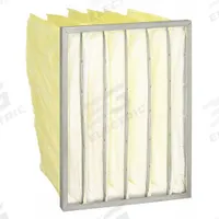 GRAINGER Pocket Air Filter: 24 in x 20 in x 12 in, MERV 14, Yellow, Synthetic, 6 Pockets (MPN 2JUV9). Key specifications — Display Sell UOM: EA; Brand: GRAINGER; Media Material: Synthetic; Performance Rating: MERV 14.