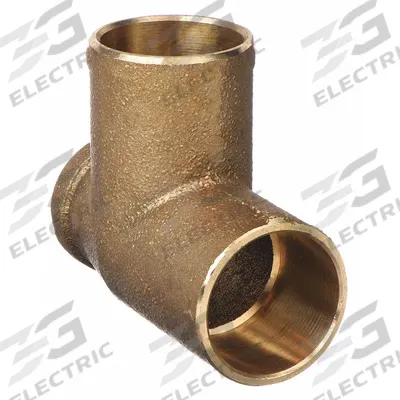 NIBCO Sweat Fitting Tee: 1/2 in CTS x 1/8 in Pipe x 1/2 in CTS, Cup x FNPT x Cup - Low-Lead Cast Copper & Bronze Tube Fittings