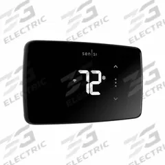 COPELAND Wi-Fi Low Voltage Thermostat: Heat and Cool, Black, AUX/C/G/O/B*/R/W/Terminal Designations (MPN 1F76U-22WFB). Key specifications — Application: Heat and Cool; Housing Color: Black; Programming Capability: Fully Customizable (In-App Based); Terminal Designations: C; Smart Capabilities: Learning; Humidification Control: Yes; Brand: COPELAND; Control Type: Touch Screen.