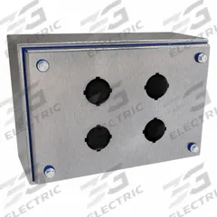 HAMMOND Push Button Enclosure: 30mm, 4 Holes, 304 Stainless Steel, NEMA 12/3R/4/4X (MPN HYPB4SS). Key specifications — attr211299: HAMMOND; attr1043605: Washdown-Corrosion-Resistant.