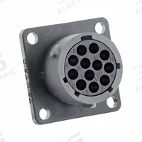 SOURIAU Electrical Connector: Trim Trio UTSX 14, Square Flange Receptacle, 12 Contacts, 16 A, 500V (MPN UTSX01412S). Key specifications — Wire Size: 30 AWG to 14 AWG; Includes Contacts: Contacts Not Included; Brand: SOURIAU; Coupling Type: 1/3 Bayonet; IP Rating: IP68; Series: Trim Trio UTSX; Contact Gender: Female; Voltage Rating: 500V.