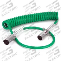 VELVAC Cord: 7-Way, Plastic, 0 ga_6 ga_8 ga Wire Gauge, Dolly ABS/Vehicle and Trailer, Spring Guard (MPN 590163)