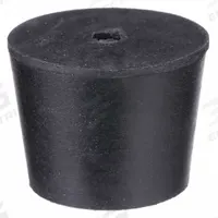 Stopper: SBR Rubber, 4 Stopper Size, 20 mm Bottom Dia, 26 mm Top Dia, 25 mm Overall Ht, Black (MPN 4-1H). Key specifications — Standards: ASTM D2000; Brand: APPROVED VENDOR; Color: Black; Stopper Size: 4; Material: SBR Rubber.