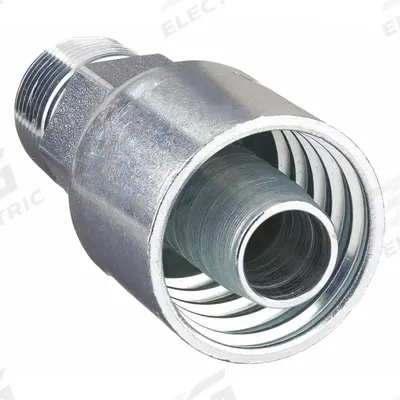 Parker Hydraulic Crimp Fitting: Steel x Steel, Straight, -8 For Hose Dash Size - Parker Crimp Hydraulic Hose Fittings with NPTF Connection