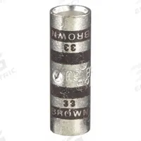 THOMAS & BETTS Open Barrel Splice: 2 AWG Wire Size, Brown Code, 1.25 in, Copper Barrel, 33 Die (MPN 54507). Key specifications — Die Code: 33; Brand: THOMAS & BETTS; Color Code: Brown.