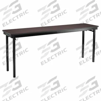 NATIONAL PUBLIC SEATING Folding Table: Rectangle Table Shape, Mahogany Tabletop, 18 in Dp - Standard Folding Tables