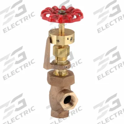 UNITED BRASS WORKS Gate Valve: For Gas/Oil/Steam/Water Media, Bronze, Angle, 1/2 in Pipe Size - Bronze Angle-Body Boiler Blow-Down Globe Valves