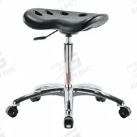 Stool: Polyurethane, Ht Range 20 in to 27 1/2 in, 17 in Seat Wd, 14 in Seat Dp, 0 Glides, 5 Casters (MPN ESD-PTMBSL-CR-NF-EC). Key specifications — Brand: APPROVED VENDOR; Foot Support: No; Base Material: Aluminum; ESD-Safe: ESD-Safe; Number of Casters: 5.