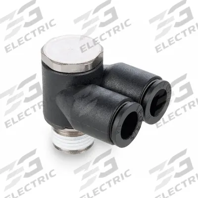 LEGRIS Push-Fit Twin Banjo Fitting: 6 mm OD x 6 mm OD Size - Nylon & Nickel-Plated Brass Tube Fittings