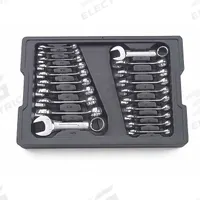 GEARWRENCH Box End Wrench Set: Alloy Steel, Chrome, 20 Tools, 12-Point Box End, Tray (MPN 81903). Key specifications — attr309408: Alloy Steel; attr309397: Chrome; attr309399: No; attr309390: Tray; attr309387: 3/8 in to 15/16 in; 10 mm to 19 mm; attr324925: GEARWRENCH.
