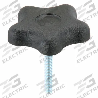 INNOVATIVE COMPONENTS Hand Knob: 5 Point, Plastic w/ Steel Thread, 1/4"-20 Thread - 5-Arm Knobs with Threaded Stud