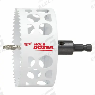 MILWAUKEE Hole Saw: 4 in Saw Dia., 3/5 Teeth per Inch, 1 5/8 in Max. Cutting Dp - Multi-Material-Cutting Hole Saws with Attached Arbor