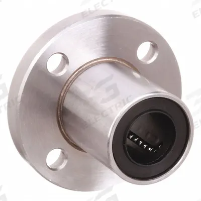 NB Linear Round Flange Mount Bearing: Single, SWF, 1/4 in ID - Round-Flanged Linear Ball Bearings