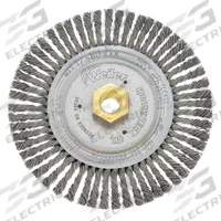 WEILER Wire Wheel Brush: Stainless Steel Stringer Bead, 6" Dia x 3/16" Wd, 5/8"-11 Arbor, 0.02" Fill (MPN 93448). Key specifications — Brand: WEILER.